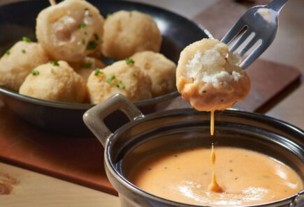Cultivated fish maw bites in potato croquette